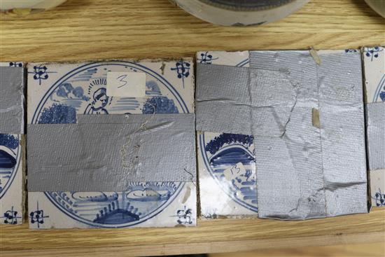 Fifteen Delft tiles
